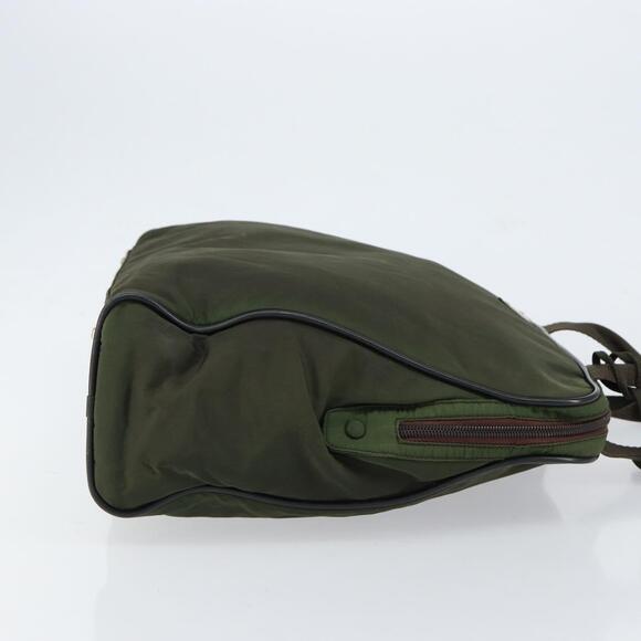 PRADA Hand Bag Nylon Khaki Silver Auth 151267 - Picture 3 of 16